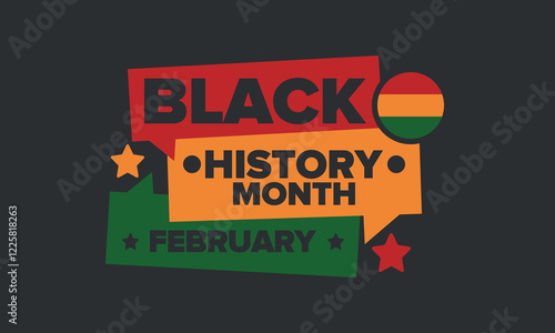 Black History Month 2025. African American History. Celebrated annual. February and October. Poster, card, banner, background. Vector illustration