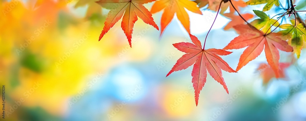 Colorful japanese maple leaves creating a warm autumn background Colorful japanese maple leaves creating a warm autumn background