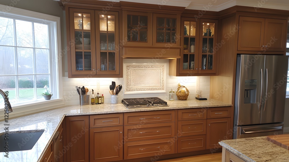Fototapeta premium Upper cabinet in kitchen 