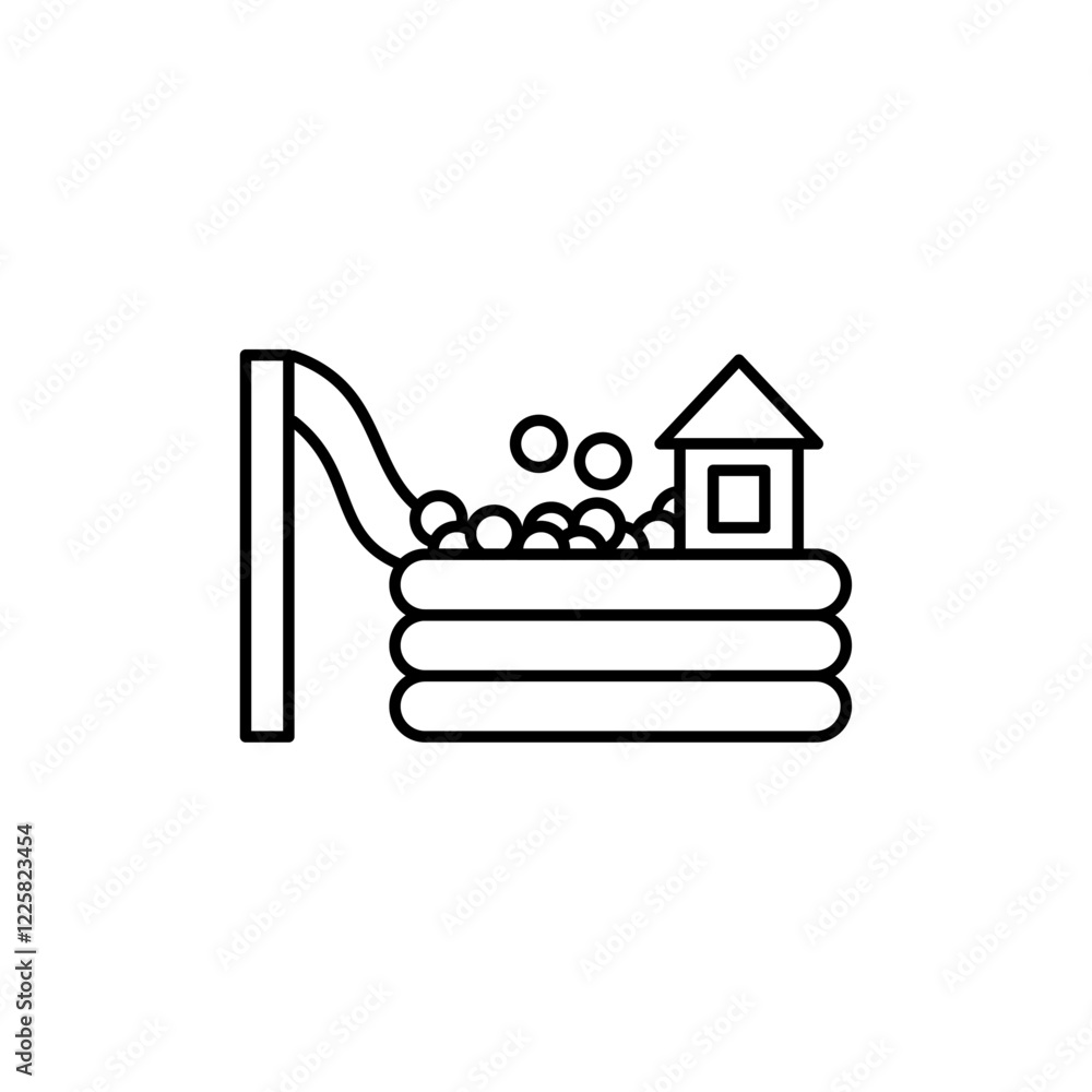 Ball pit icon outline set sign Ball pit icon outline set sign