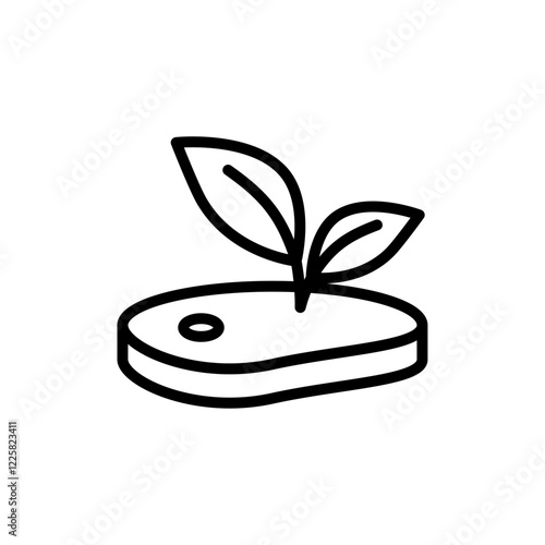 Artificial vegan meat Icon outline set sign