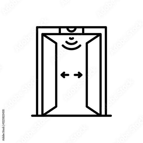 Automatic opening door icon outline set sign