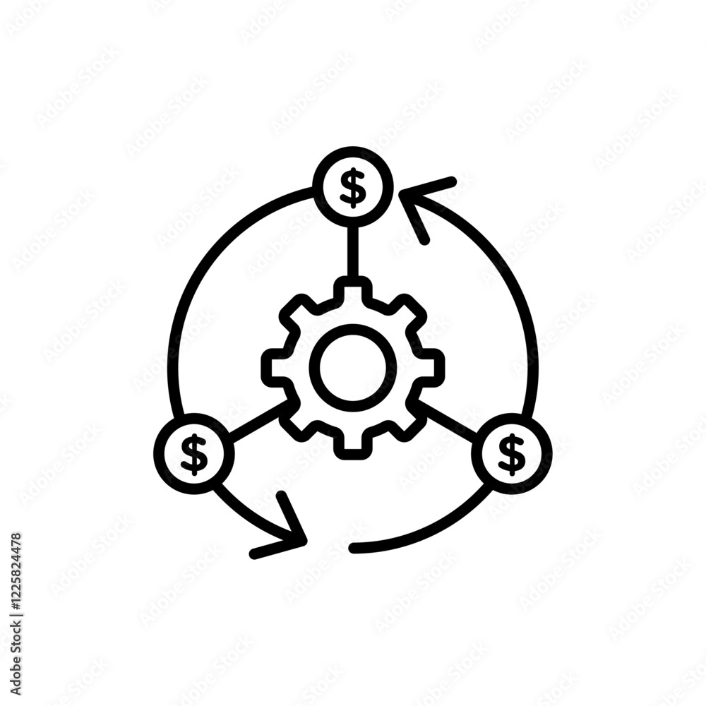 Costs optimization Icon outline set sign Costs optimization Icon outline set sign