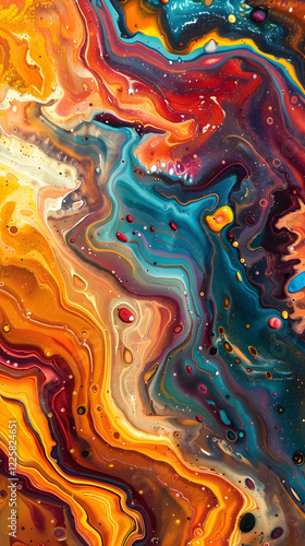 Surreal Tapestry of Multihued Ooze - A Mesmerizing Display of Viscous Fluid Texture