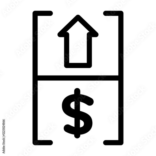 Dollar rate increase icon outline set sign