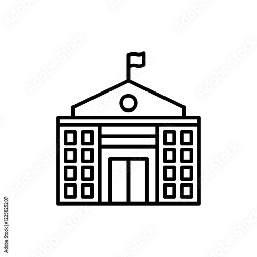 Embassy icon outline set sign