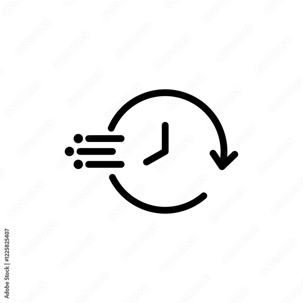 Fast time icon outline set sign