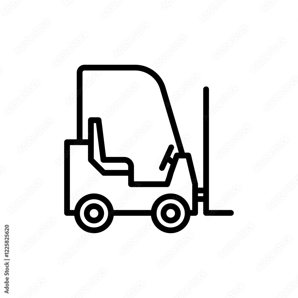 Forklift icon outline set sign Forklift icon outline set sign