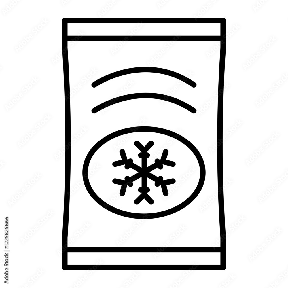 Frozen food bag icon outline set sign Frozen food bag icon outline set sign