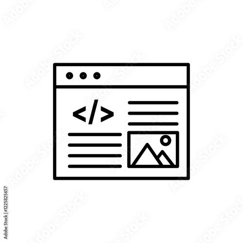 Front end development icon outline set sign