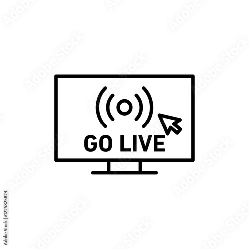 Go live icon outline set sign