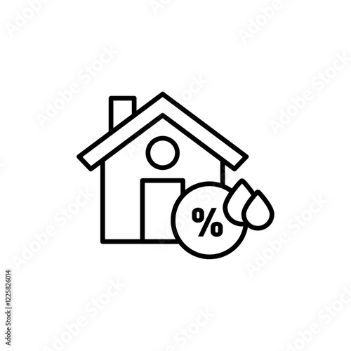 Home air humidity icon outline set sign