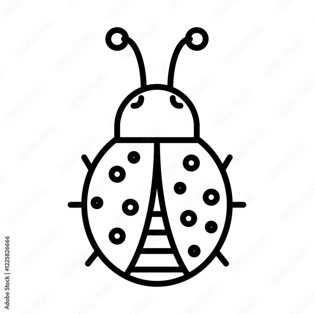 Ladybug icon outline set sign Ladybug icon outline set sign