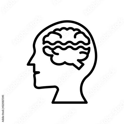 Mental disorder icon outline set sign