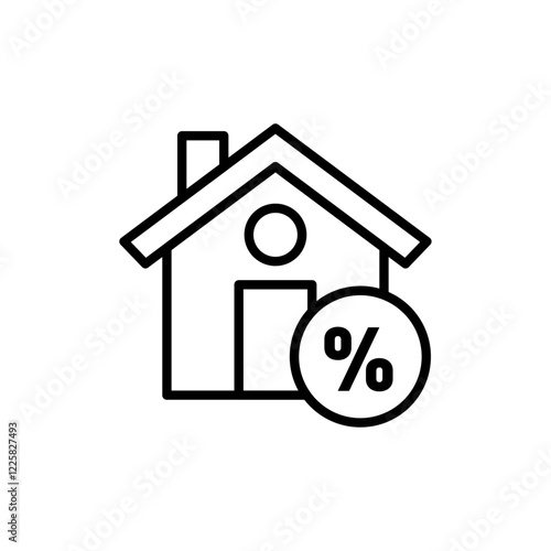 Mortgage rate icon outline set sign