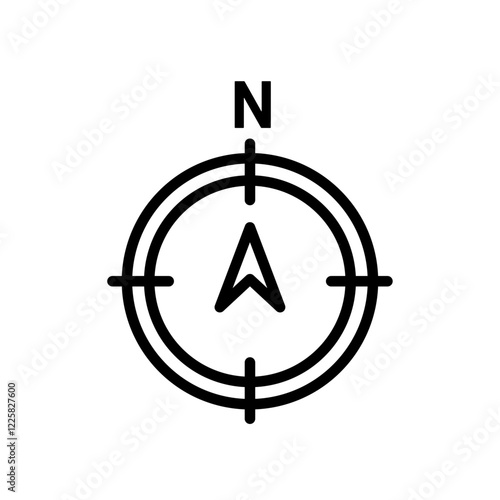 North icon outline set sign