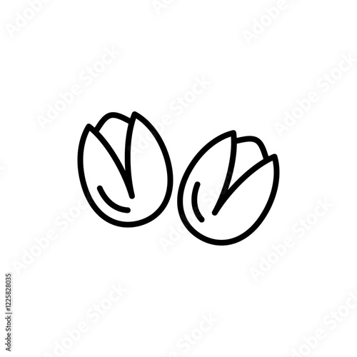 Pistachio icon outline set sign