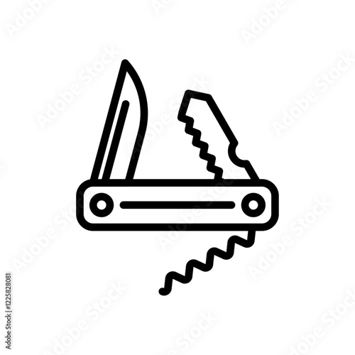 Pocket knife icon outline set sign