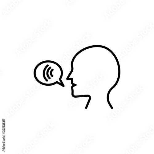 Pronunciation icon outline set sign