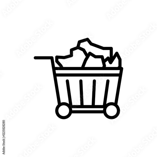 Raw material icon outline set sign