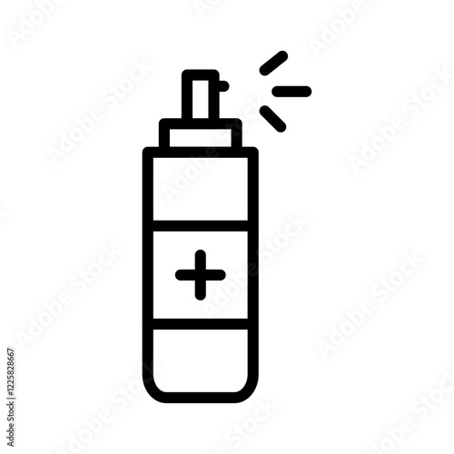 Sanitizing spray bottle icon outline set sign