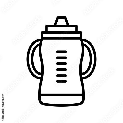 Sippy cup icon outline set sign