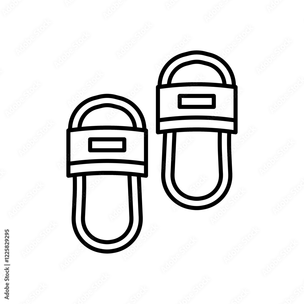 Slippers icon outline set sign Slippers icon outline set sign
