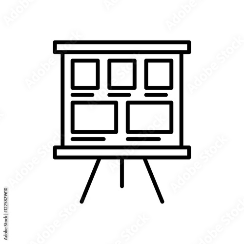 Storyboard icon outline set sign