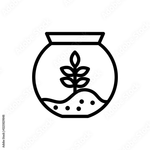 Terrarium icon outline set sign