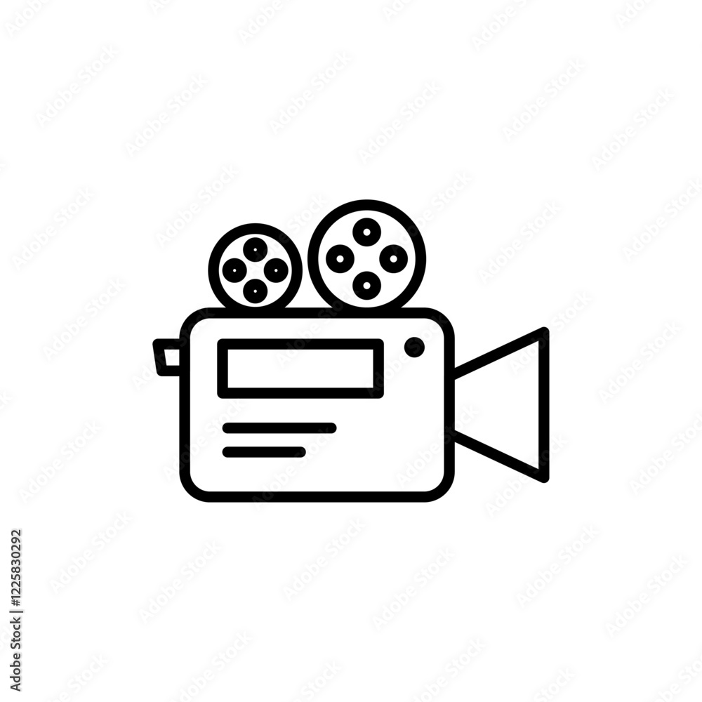 Video camera icon outline set sign Video camera icon outline set sign