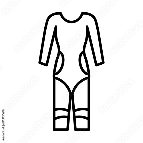 Wetsuit icon outline set sign