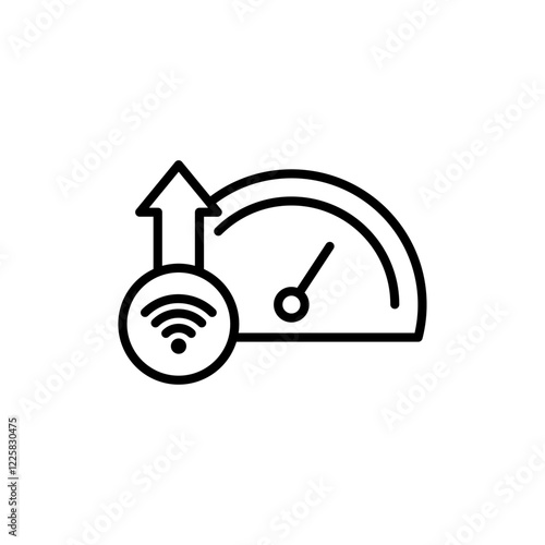 Wifi speed icon outline set sign