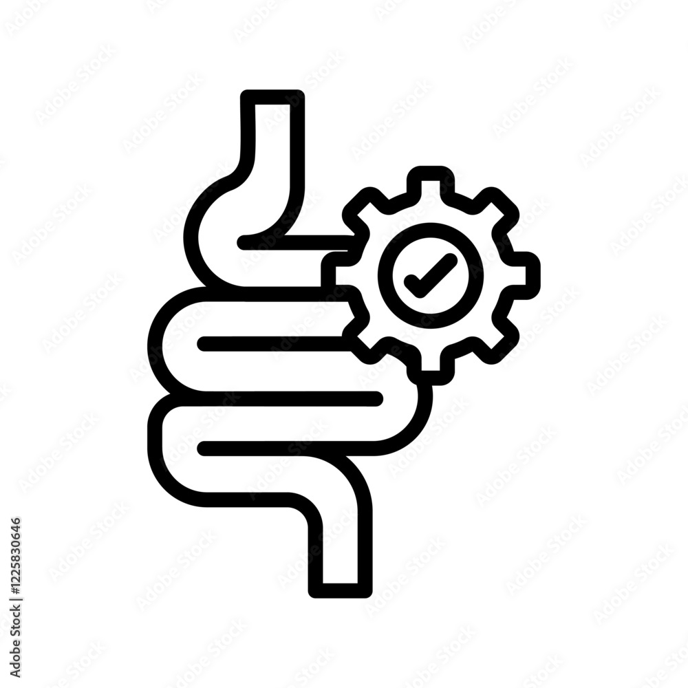 Work digestive system icon outline set sign Work digestive system icon outline set sign