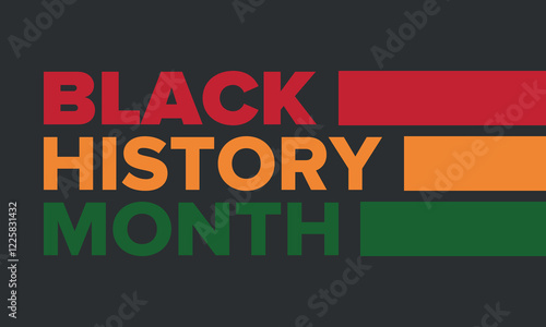 Black History Month 2025. African American History. Celebrated annual. February and October. Poster, card, banner, background. Vector illustration