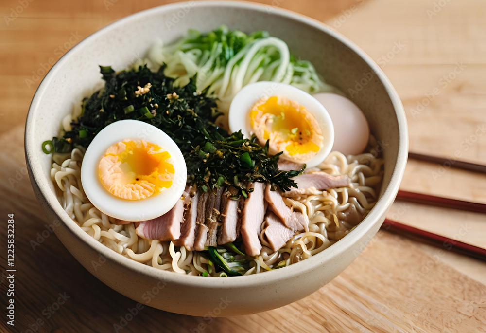 ramen soup with pork and nori
ramen soup with pork and nori
