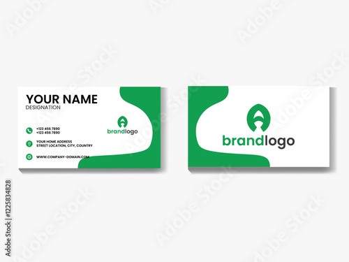 Creative Business Card template both sided landscape orientation Horizontal layout Vector illustration