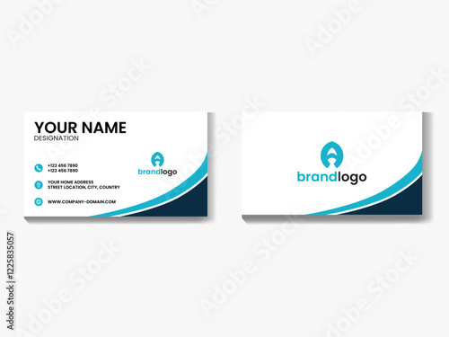 Creative Business Card template both sided landscape orientation Horizontal layout Vector illustration