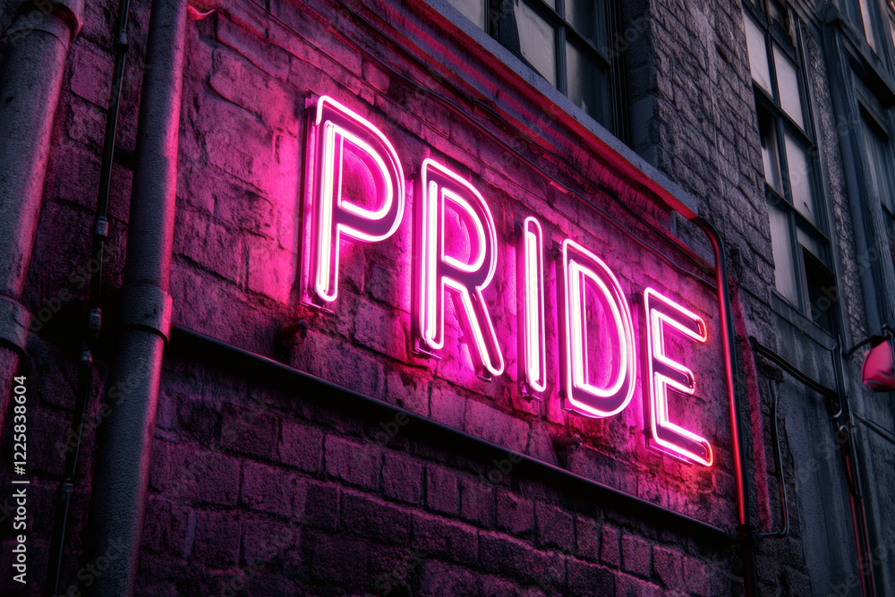 Obraz premium Pride neon sign on a building