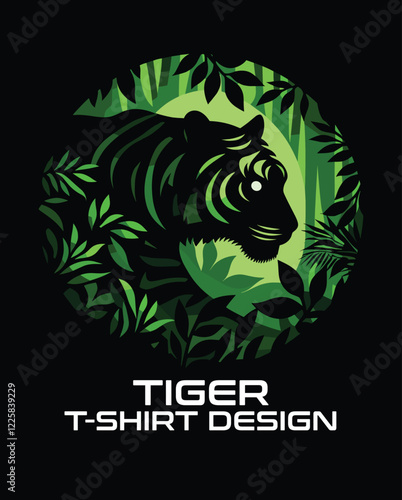 Canvas Print Tiger Vector T Shirt Design