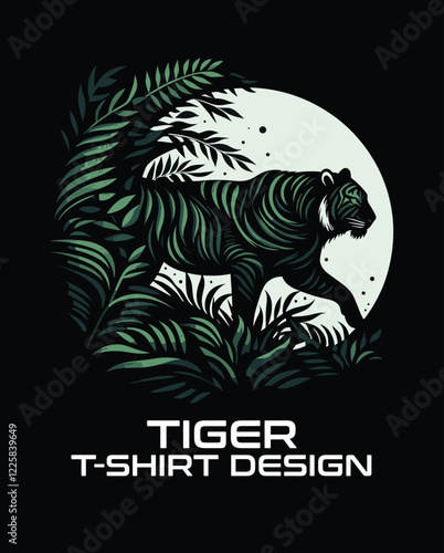 Canvas Print Tiger Vector T Shirt Design