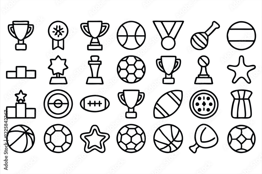 set of outline icons related to competition to set of outline icons related to competition to