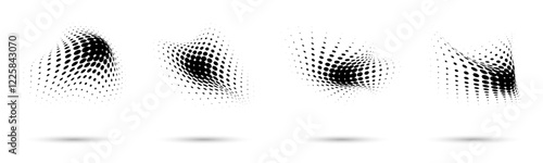 warp halftone gradient textures with shadows