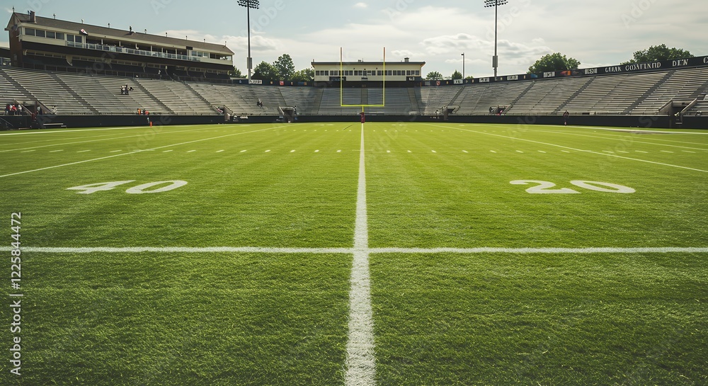 Obraz premium American Football Field Stadium Green Grass