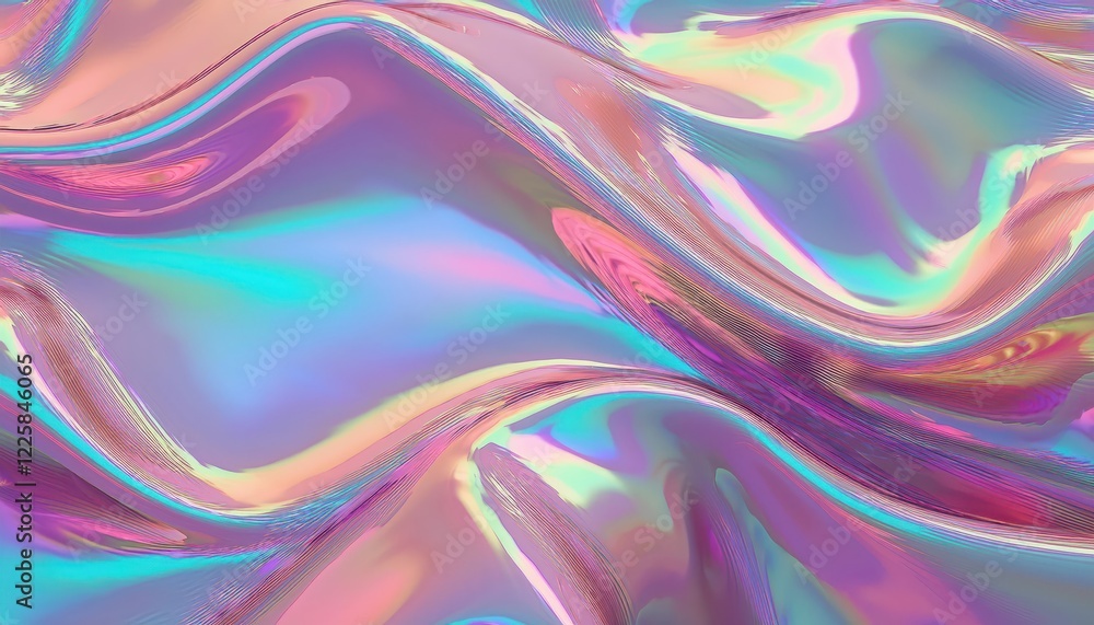 Striking, Modern Abstraction Pastel Iridescent Holographic Foil Background Futuristic 3D Render Striking, Modern Abstraction Pastel Iridescent Holographic Foil Background Futuristic 3D Render