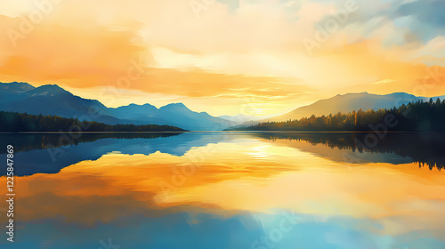 Wallpaper Mural serene lake reflects Torontodigital.ca