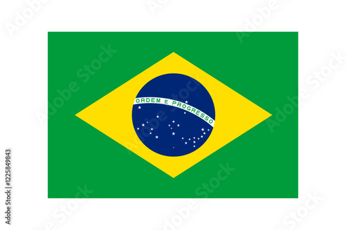 The brazil flag. Brazilian national flag graphic. South american flag symbol.