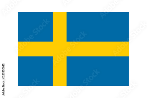 Sweden flag isolated vector in official colors and Proportion Correctly