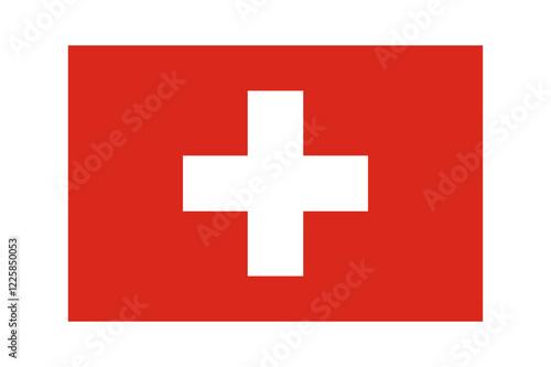 Switzerland flag vector graphic. Rectangle Swiss flag illustration. Switzerland country flag is a symbol of freedom, patriotism and independence.
