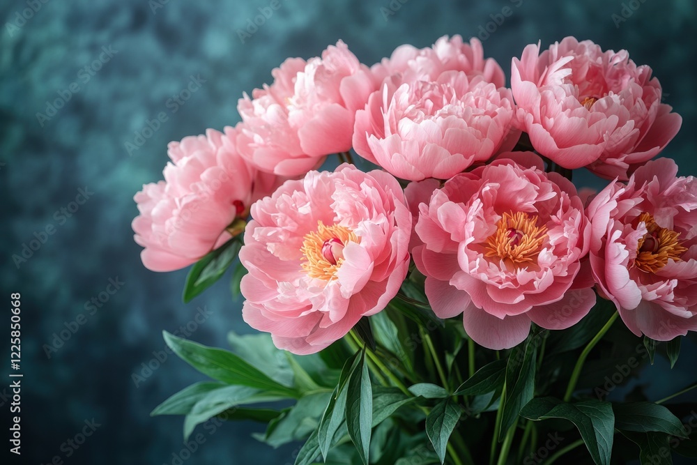 Delicate peonies bloom gracefully in soft pink tones, creating a stunning bouquet. The arrangement is perfect for a variety of settings, adding a touch of elegance and warmth Delicate peonies bloom gracefully in soft pink tones, creating a stunning bouquet. The arrangement is perfect for a variety of settings, adding a touch of elegance and warmth