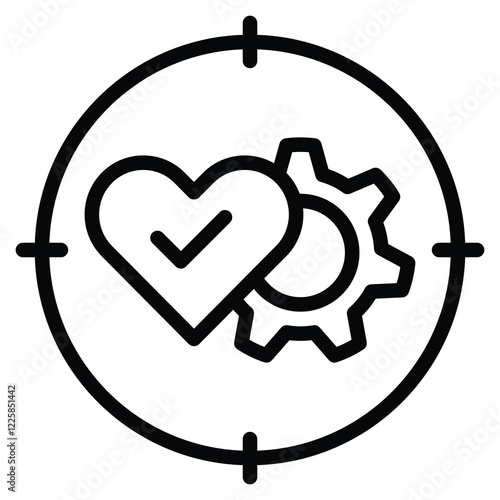 Relationship Health Check icon line vector illustration